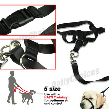 Нова найлонова кучешка муцуна Dogalter Dog Halter Halti Training Head Collar Adjustable Gentle Leader Halan Anti Barking Pet Supplies