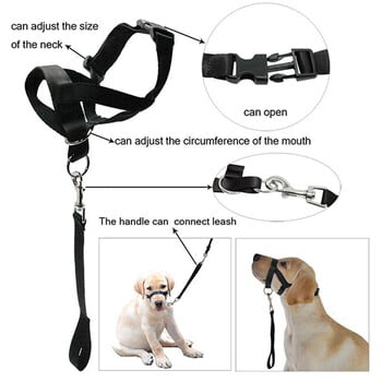 Нова найлонова кучешка муцуна Dogalter Dog Halter Halti Training Head Collar Adjustable Gentle Leader Halan Anti Barking Pet Supplies