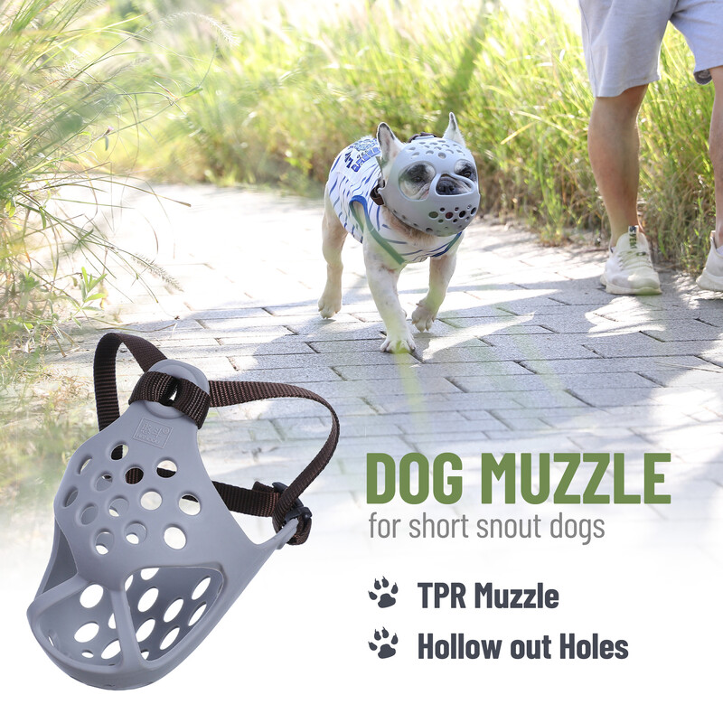 Suņu purns buldogiem, elpojoši caurumi Purns neļauj košļāt suņiem Piederumi, viegli valkājami