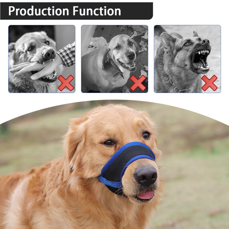 Botuță pentru câini anti lătrat pentru câini mici și mari, mușcătură reglabilă din plasă, bot pentru gură de câine, botniță respirabilă pentru gură pentru câini
