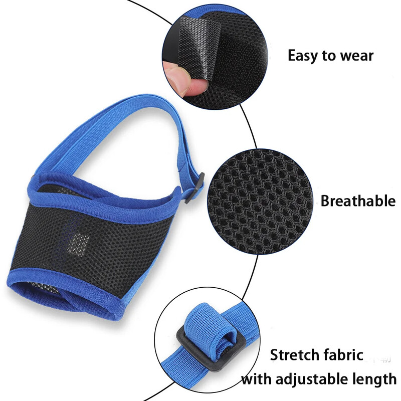 Botuță pentru câini anti lătrat pentru câini mici și mari, mușcătură reglabilă din plasă, bot pentru gură de câine, botniță respirabilă pentru gură pentru câini