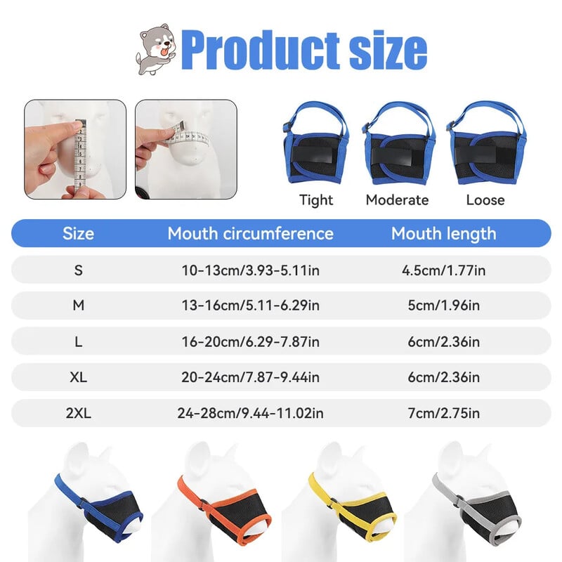 Botuță pentru câini anti lătrat pentru câini mici și mari, mușcătură reglabilă din plasă, bot pentru gură de câine, botniță respirabilă pentru gură pentru câini