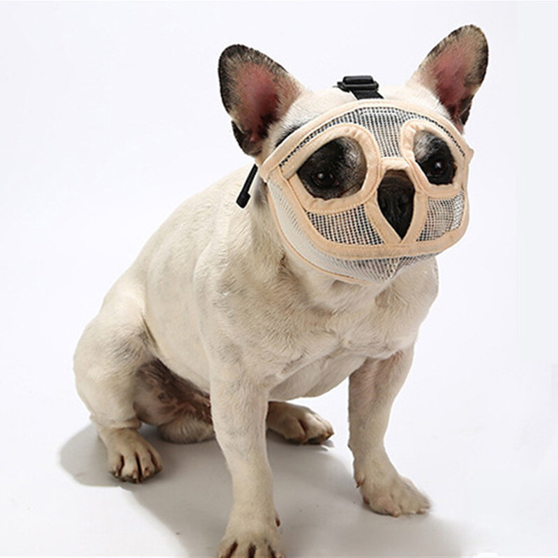 Boturi pentru câini cu gură scurtă, ajustabil pentru buldog francez, bot pentru pug, mască de față pentru câine, bot respirabilă pentru provizii anti-latrat