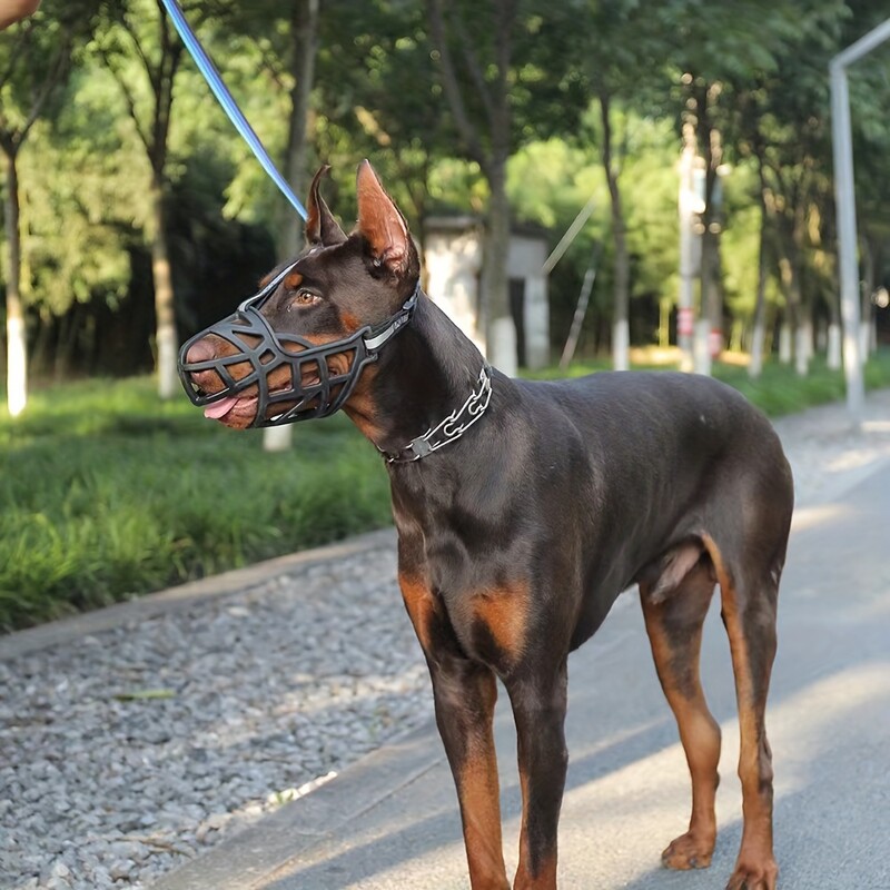 Acoperire pentru gură pentru bot pentru câine mare Preveniți mușcătura țipătul Mănâncă măști pentru câini mici și mari, dop pentru lătrat pentru animale de companie, bandă reflectivă