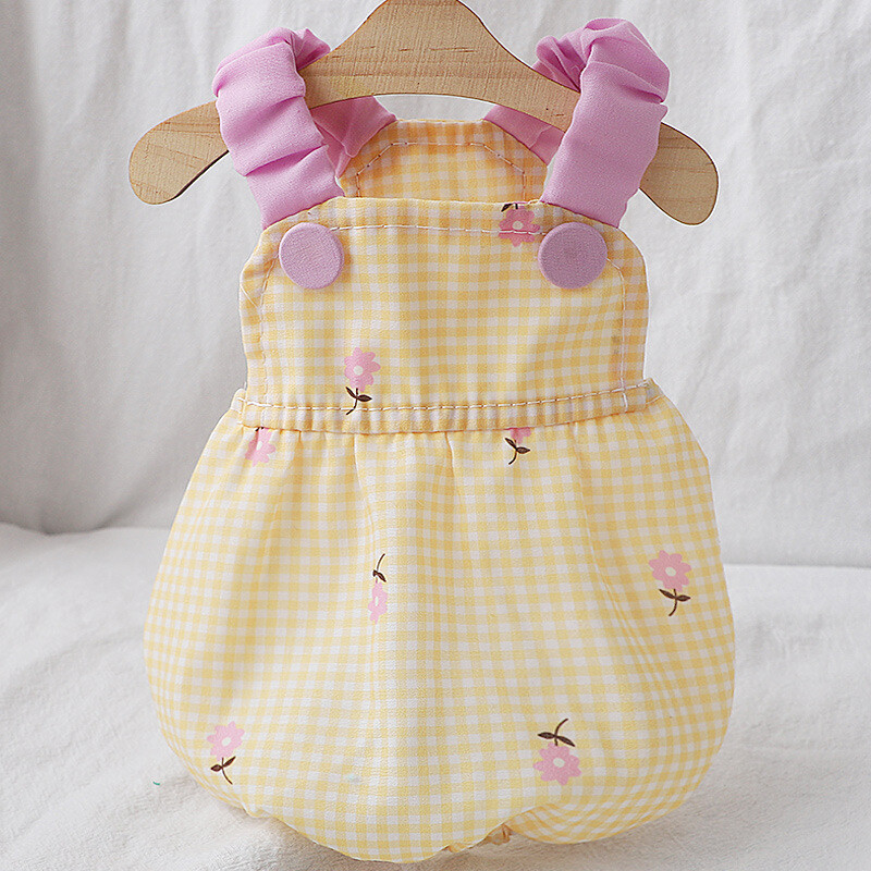 Vasaros gėlių languota suknelė Naminių šunų Drabužiai Suknelės Pakabukai Sijonas Drabužiai Šunims Liemenė Mažas Mielas Čihuahua Spaudinys Mažiems Šunims