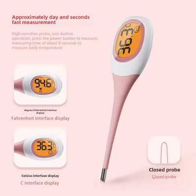 Naujas elektroninis termometras 8 sekundžių greitas matavimas suaugusiems vaikams LED naminių šunų kačių burnos ertmės pažasties ℉/℃ termometras