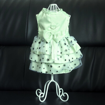 Rūbai šuniui Vasarinė Rožinė Žalia Suknelė su peteliške šuniuko petnešėlė Vasariniai drabužiai šuniui augintiniui Maži šuniukai Maži rūbai XS-XL