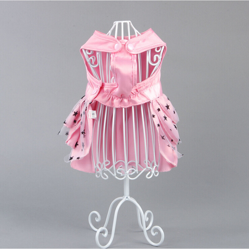 Rūbai šuniui Vasarinė Rožinė Žalia Suknelė su peteliške šuniuko petnešėlė Vasariniai drabužiai šuniui augintiniui Maži šuniukai Maži rūbai XS-XL