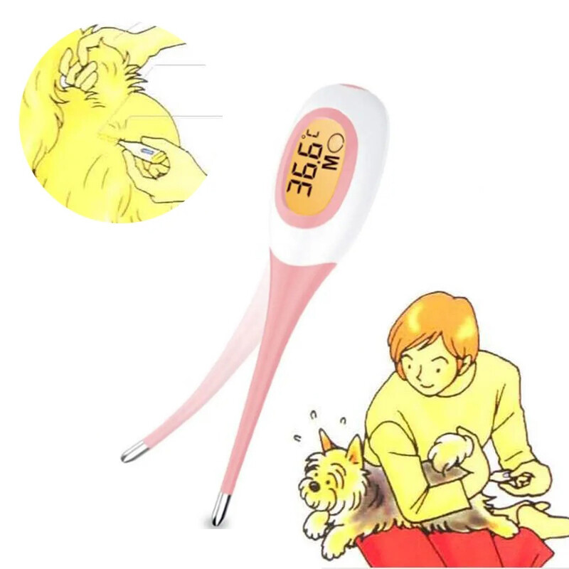 Profesionalus LED naminių šunų kačių elektroninis termometras, saugus drėgnas sausas termometras Veterinarinis termometras naminių gyvūnėlių medicininės įrangos įrankiai