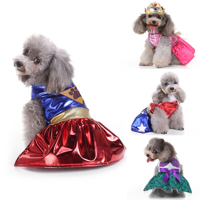 Kleita mājdzīvniekam sunim Halovīni Super spīļsvārki kaķa princese saģērbt tērps čivavas jorku ballīte Smieklīgs Cosplay apģērbs Mājdzīvnieka kostīms