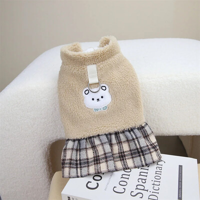 Miela naminių gyvūnėlių suknelė rudens žiemos languota princesė sijonas mažas šuns paltas šuniuko vakarėliui drabužiai pudelis Yorkie drabužiai