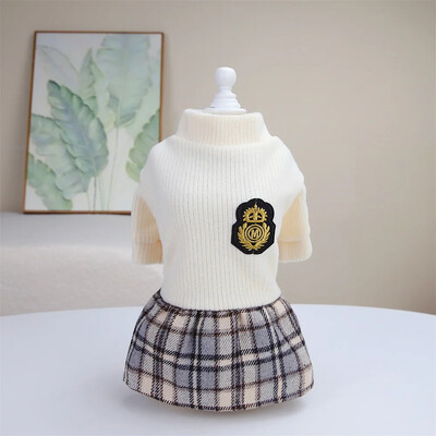 Miela naminių gyvūnėlių suknelė rudens žiemos languota princesė sijonas mažas šuns paltas šuniuko vakarėliui drabužiai pudelis Yorkie drabužiai