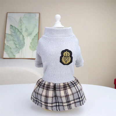 Miela naminių gyvūnėlių suknelė rudens žiemos languota princesė sijonas mažas šuns paltas šuniuko vakarėliui drabužiai pudelis Yorkie drabužiai