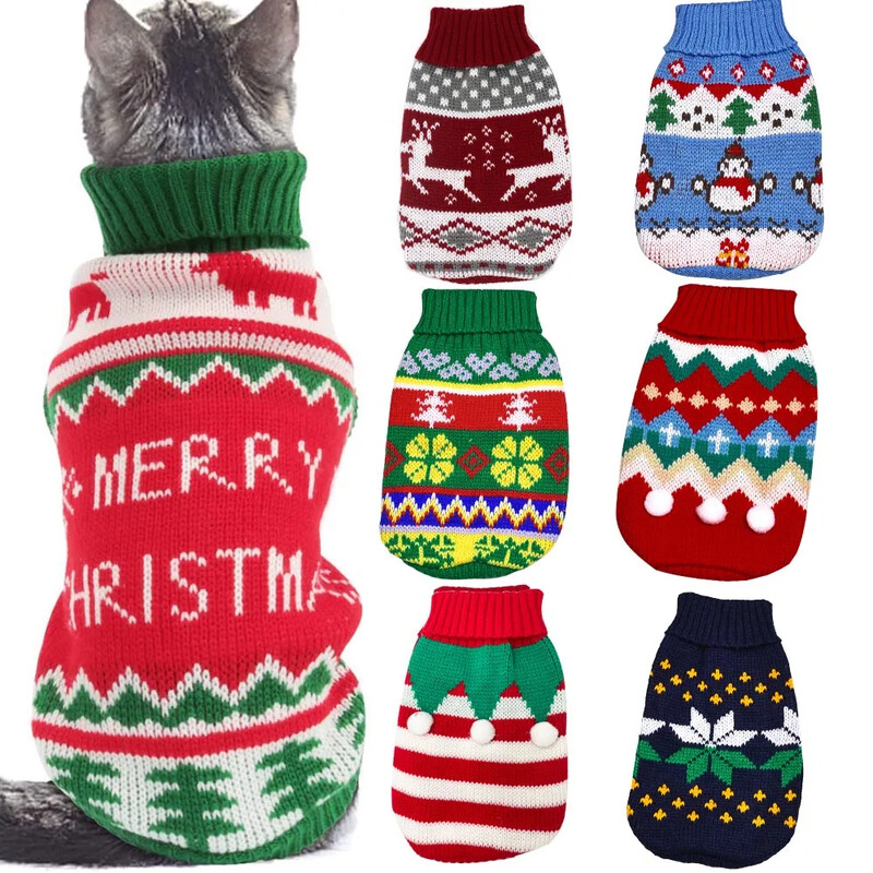 Pulovere pentru câini de talie mică Haine caldă și moale pentru animale de companie pentru cățeluș, pisică mică și medie, câini, fată sau băiat, cămașă pentru câine, vestă pentru iarnă