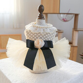 1PC îmbrăcăminte pentru animale de companie câine de vară Hollow Coco Miss Cat Bow rochie de prințesă rochie de mireasă potrivită pentru câini de talie mică și mijlocie