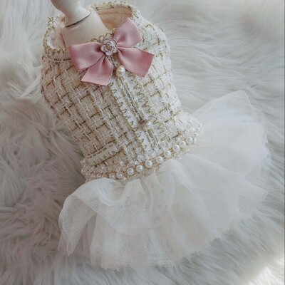 Princezná, šaty pre psov, mačacie šaty s kockovaným a čipkovaným dizajnom, dievčatko, domáce zviera, šteniatko, sukňa, teplé oblečenie