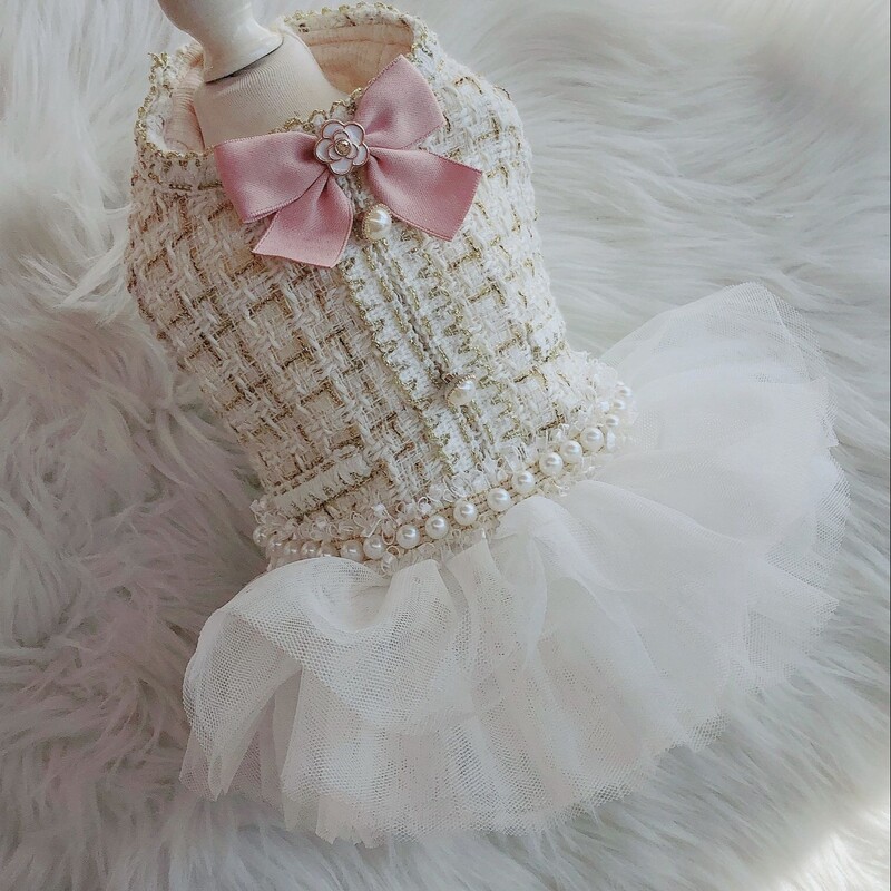 Princezná, šaty pre psov, mačacie šaty s kockovaným a čipkovaným dizajnom, dievčatko, domáce zviera, šteniatko, sukňa, teplé oblečenie