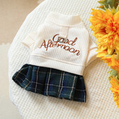 1PC Odjeća za kućne ljubimce Proljeće i jesen Bijela Suknja za dobar dan Sveučilišni stil Prikladna za male i srednje pse