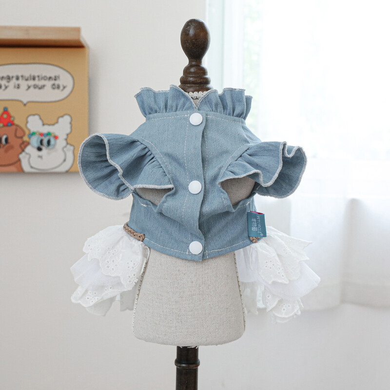 1PC îmbrăcăminte pentru animale de companie Fusta de tort de primăvară și toamnă Fusta de cowboy Texas potrivită pentru câini de talie mică și mijlocie