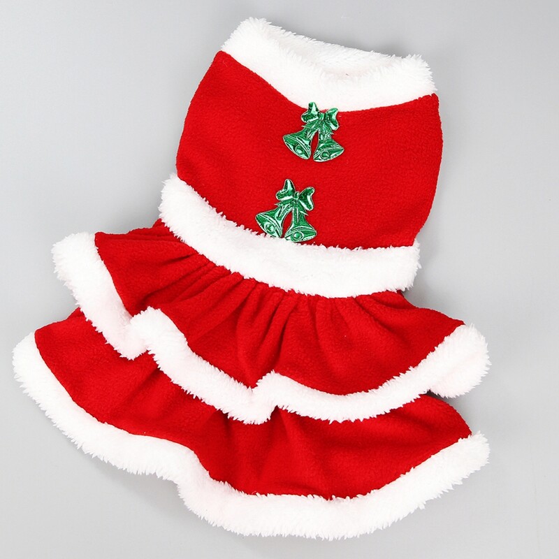 Rochie de Crăciun pentru câini Iarnă Moale și caldă Haine pentru câini Rochii de prințesă pentru câini drăguț Rochie pentru animale de companie Fusta pentru petrecerea de sărbători Costum de Crăciun