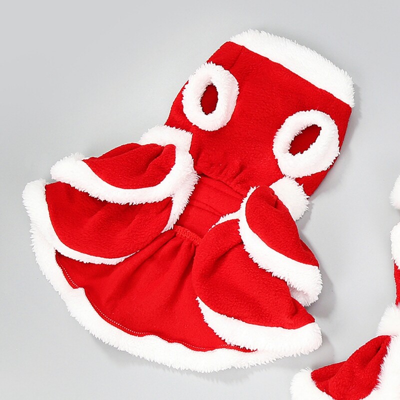 Rochie de Crăciun pentru câini Iarnă Moale și caldă Haine pentru câini Rochii de prințesă pentru câini drăguț Rochie pentru animale de companie Fusta pentru petrecerea de sărbători Costum de Crăciun