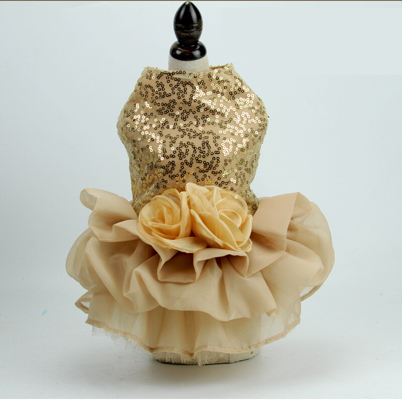 Nėrinių šunų princesės suknelė Auksinė Juoda Pilka Naminių šunų Vestuvinė Suknelė Rožės Gėlėtos Mergaičių suknelės Vakarėlio suknelės Šventiniai drabužiai Šunims