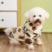 „Totem Print“ rudens ir žiemos pliušinis, šiltas, atsparus vėjui, naminių gyvūnėlių megztinis su gobtuvu, šunų rūbai, skirti lauko renginių festivaliui