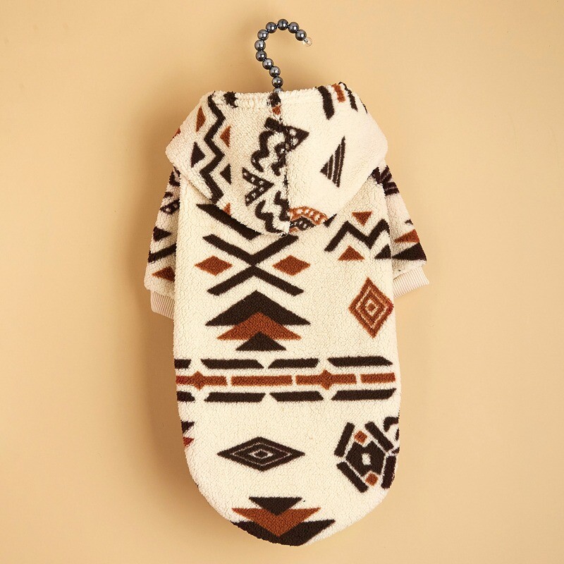 „Totem Print“ rudens ir žiemos pliušinis, šiltas, atsparus vėjui, naminių gyvūnėlių megztinis su gobtuvu, šunų rūbai, skirti lauko renginių festivaliui