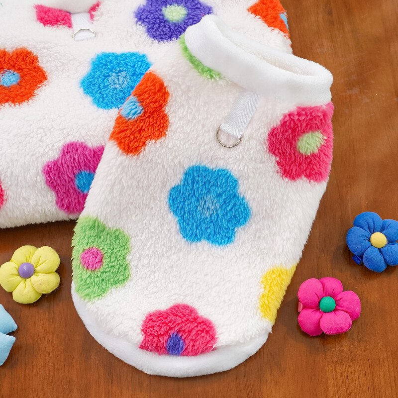 XS-8XL Zimski topli prsluk za kućne ljubimce Odjeća za štene za male srednje velike pse Mekani prsluk za zlatnog retrivera s cvijećem Odjeća za kućne ljubimce