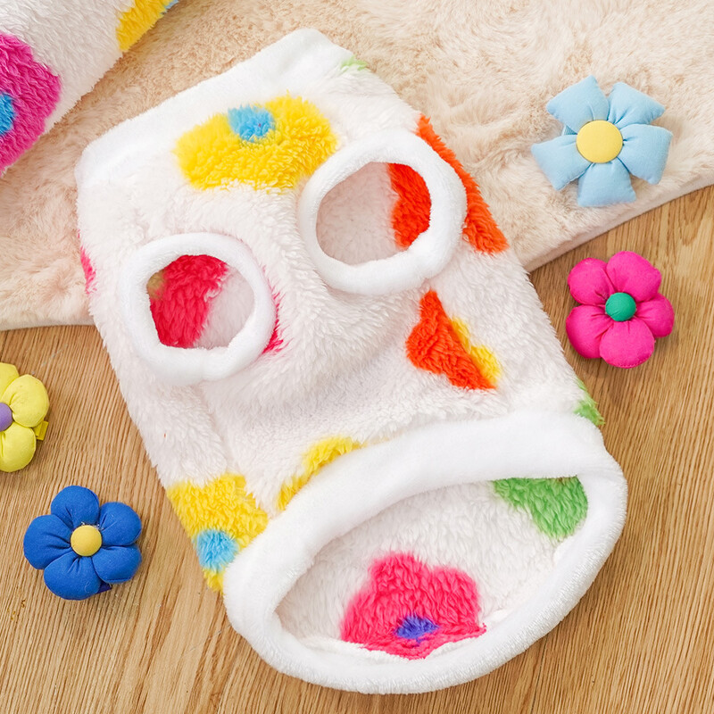 XS-8XL Zimski topli prsluk za kućne ljubimce Odjeća za štene za male srednje velike pse Mekani prsluk za zlatnog retrivera s cvijećem Odjeća za kućne ljubimce