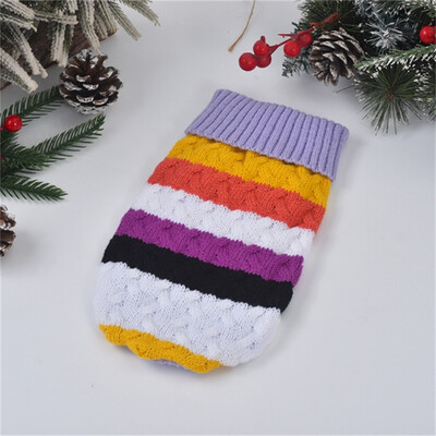 Naujo kalėdinio stiliaus languotas megztinis, madingi megztiniai mažiems ir vidutiniams šunims žieminiai šuniukų drabužiai namuose