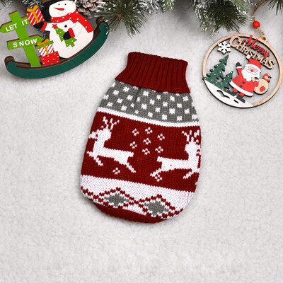 Naujo kalėdinio stiliaus languotas megztinis, madingi megztiniai mažiems ir vidutiniams šunims žieminiai šuniukų drabužiai namuose