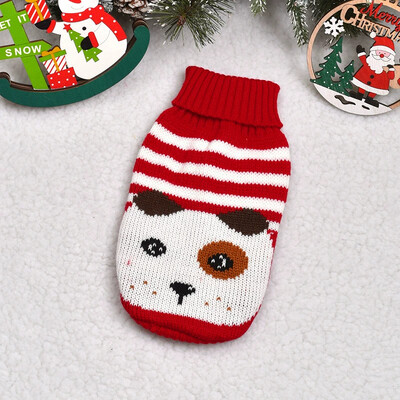 Naujo kalėdinio stiliaus languotas megztinis, madingi megztiniai mažiems ir vidutiniams šunims žieminiai šuniukų drabužiai namuose