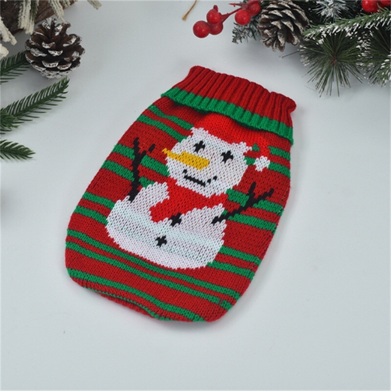 Naujo kalėdinio stiliaus languotas megztinis, madingi megztiniai mažiems ir vidutiniams šunims žieminiai šuniukų drabužiai namuose