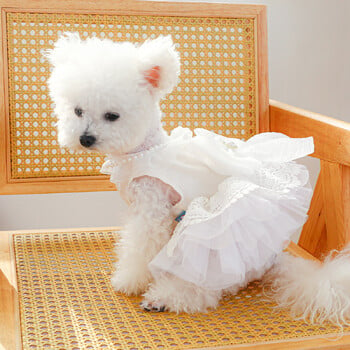 1PC Облекло за домашни любимци Dog Queen Wedding Dress Bow Cat Spring/Summer Princess Dress Подходящо за малки и средни кучета