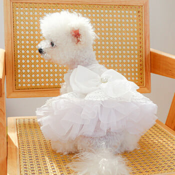 1PC Облекло за домашни любимци Dog Queen Wedding Dress Bow Cat Spring/Summer Princess Dress Подходящо за малки и средни кучета