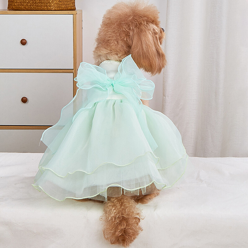 Drabužiai naminiams gyvūnėliams šunų vestuvinė suknelė išleistuvių vakarėlis princesės suknelės mažiems šunims Prabangūs šunų drabužiai šuniuko katės kostiumas baltas rožinis