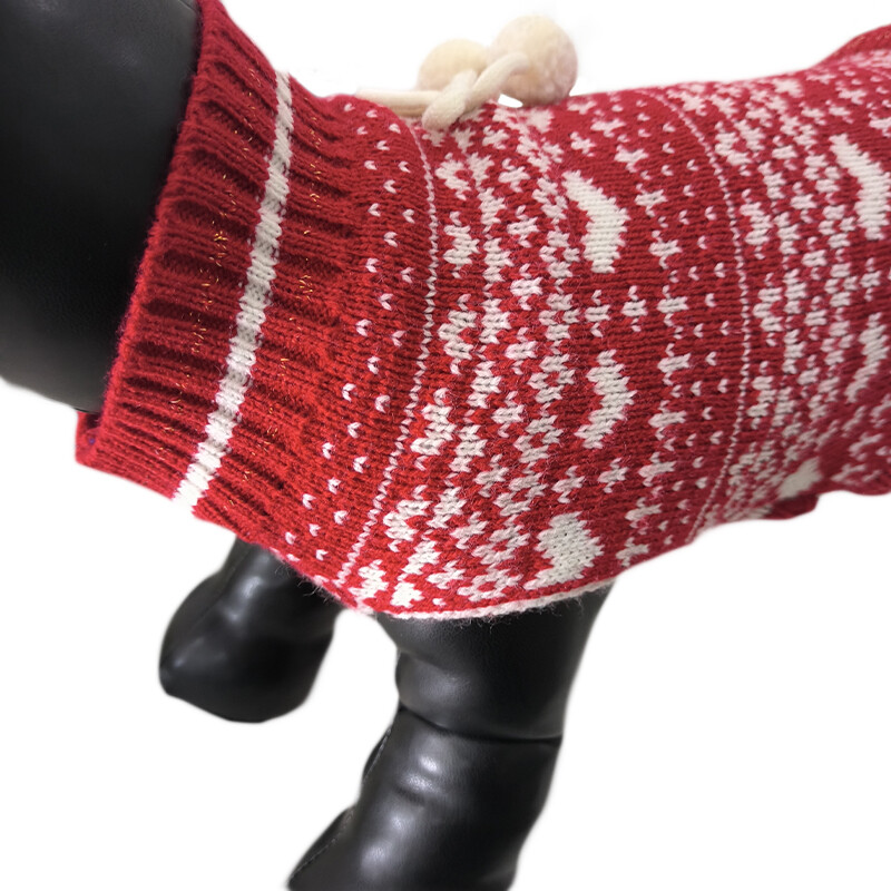 Šunų nertiniai megztiniai mergaitėms Prabangus megztinis Suknelė Šilta žieminė kalėdinė megztinė mažiems ir vidutiniams šunims Moterims