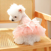 1PC îmbrăcăminte pentru animale de companie pisică primăvară/vară subțire roz alb piersică rochie de mireasă prințesă Oolong potrivită pentru câini de talie mică și mijlocie