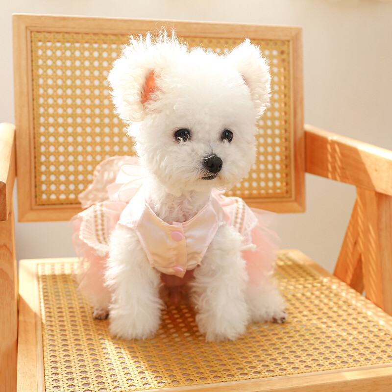 1PC îmbrăcăminte pentru animale de companie pisică primăvară/vară subțire roz alb piersică rochie de mireasă prințesă Oolong potrivită pentru câini de talie mică și mijlocie