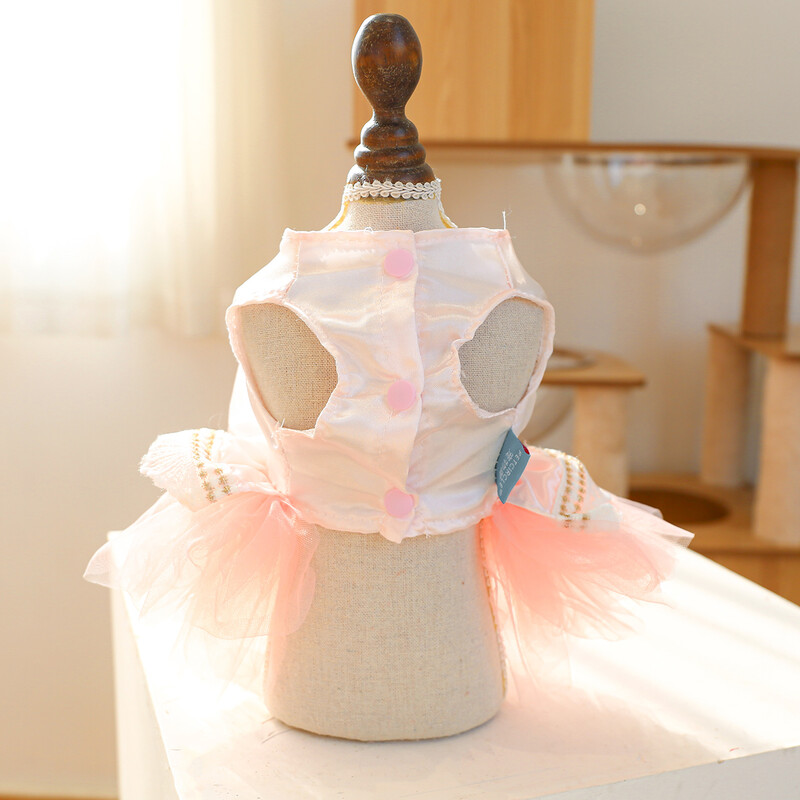 1PC îmbrăcăminte pentru animale de companie pisică primăvară/vară subțire roz alb piersică rochie de mireasă prințesă Oolong potrivită pentru câini de talie mică și mijlocie