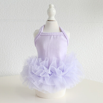 Kucēnu apģērbs 2024. gada mājdzīvnieku veste džemperu kleitas ar baleta svārkiem vasaras pavasara suns, 4 krāsu XS XL krāsu meitene princese