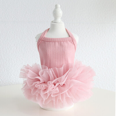 Kucēnu apģērbs 2024. gada mājdzīvnieku veste džemperu kleitas ar baleta svārkiem vasaras pavasara suns, 4 krāsu XS XL krāsu meitene princese