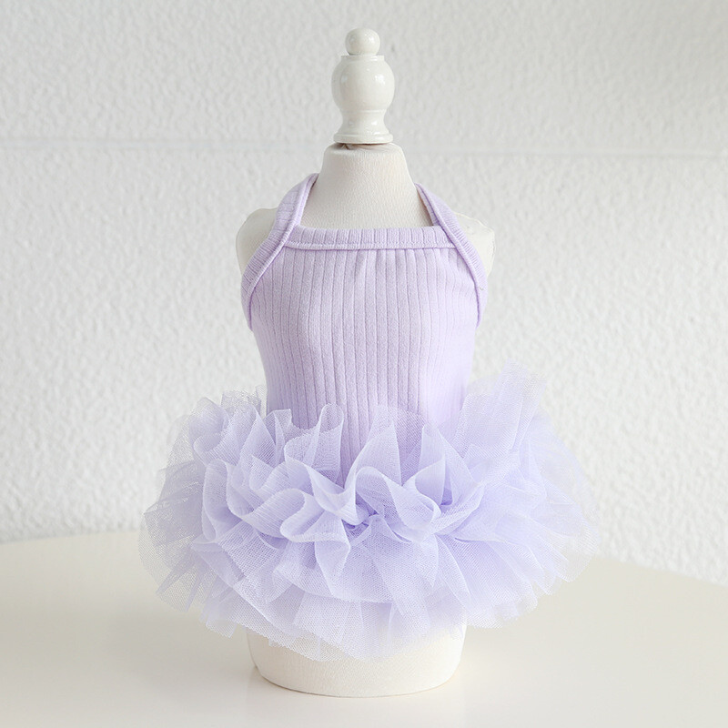 Kucēnu apģērbs 2024. gada mājdzīvnieku veste džemperu kleitas ar baleta svārkiem vasaras pavasara suns, 4 krāsu XS XL krāsu meitene princese