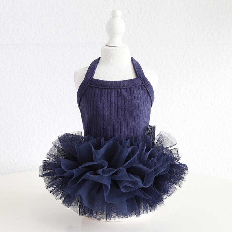 Kucēnu apģērbs 2024. gada mājdzīvnieku veste džemperu kleitas ar baleta svārkiem vasaras pavasara suns, 4 krāsu XS XL krāsu meitene princese