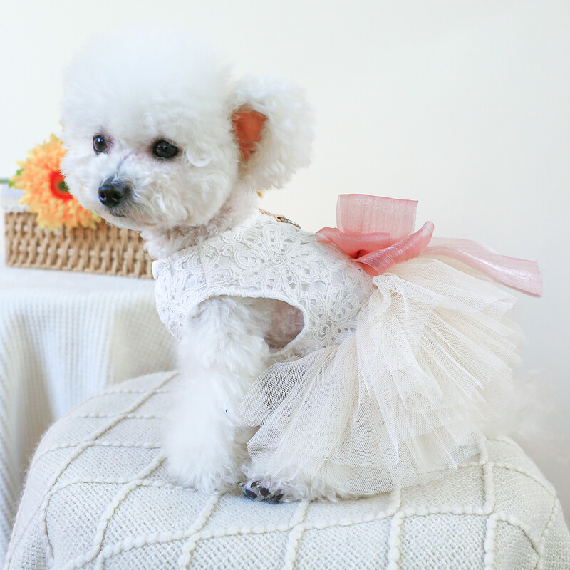 1PC îmbrăcăminte pentru animale de companie câine pisică primăvară/vară rochie de mireasă subțire rochie de prințesă cu cataramă potrivită pentru câini de talie mică și mijlocie