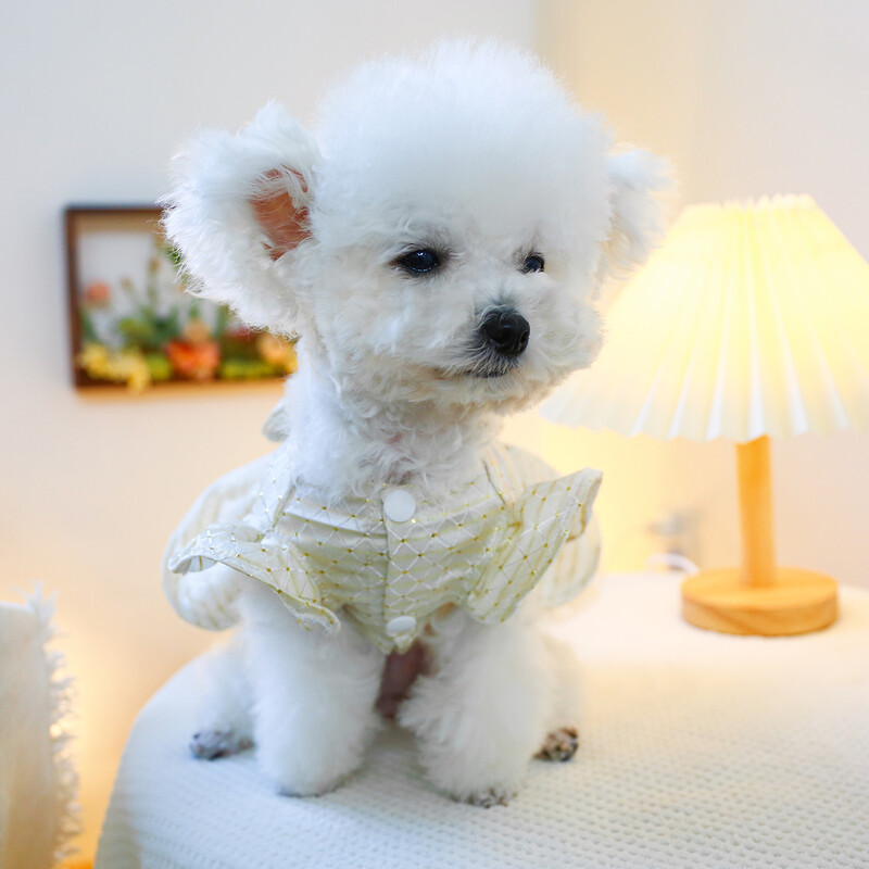 1 vnt. naminių gyvūnėlių drabužiai kačių pavasario/vasaros balto dangaus žvaigždės lanko princesės suknelės traukimo sagtis, tinka mažiems ir vidutinio dydžio šunims