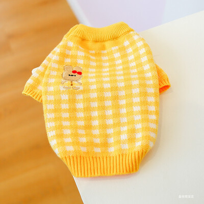 1 vnt. naminių gyvūnėlių rūbai katėms rudeniui/žiemai sustorintas megztinis Sugar Rabbit megztinis geltonas, tinkamas mažiems ir vidutiniams šunims