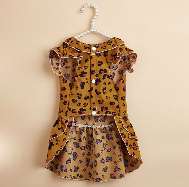 Retro leopardiniai naminių šunų drabužiai Klasikinės mados paprastos suknelės mažiems ir vidutiniams šunims Čihuahua Šnaucerio šuniuko sijonai