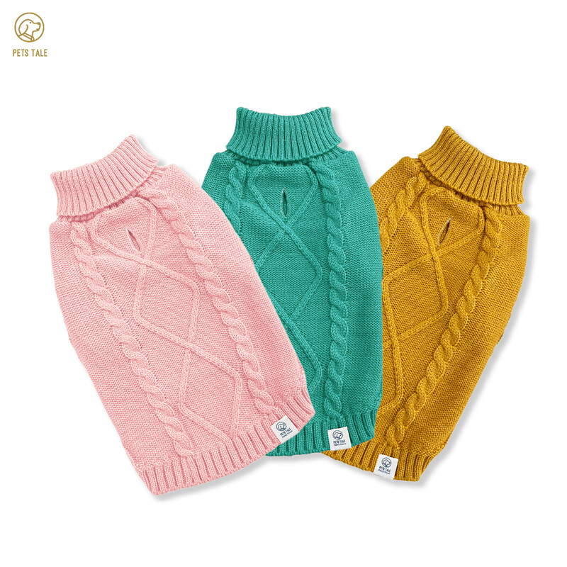 Pulover 12 GAGUE de primăvară, vară, cu mâneci, tricot cu cablu și detaliu cu gaură pentru inel în D pentru câini mici și mari